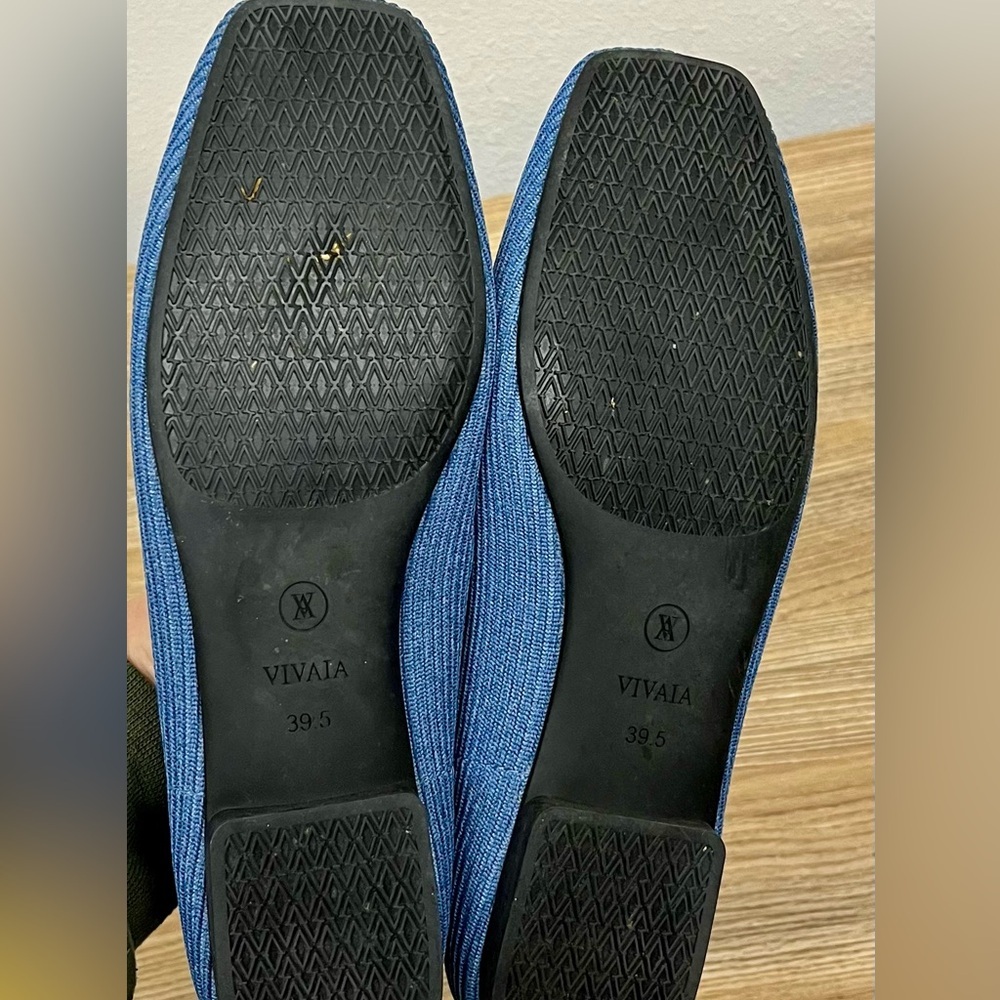 Vivaia | Margot 2.0 Square Toe Ballet Flats in Denim Blue Size 9 - Picture 9 of 9